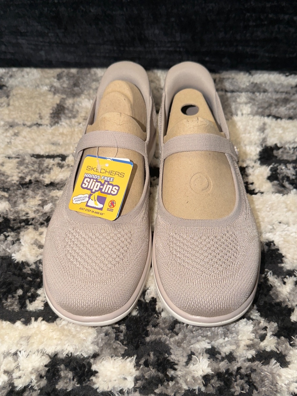Skechers Women's Slip-In Mary Jane - Light Taupe Knit
